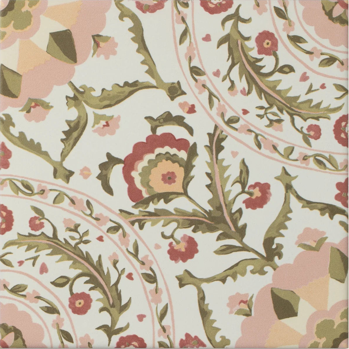 Sanderson Anthos Pink Porcelain Wall & Floor Tile 20x20cm