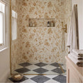 Sanderson Pillemont Toile Ochre Mural Porcelain Wall & Floor Tile 20x20cm