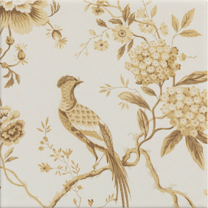 Sanderson Pillemont Toile Ochre Mural Porcelain Wall & Floor Tile 20x20cm