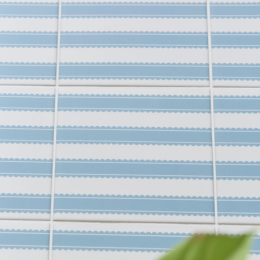 Sanderson Pinetum Stripe Dove Blue Porcelain Wall & Floor Tile 20x20cm