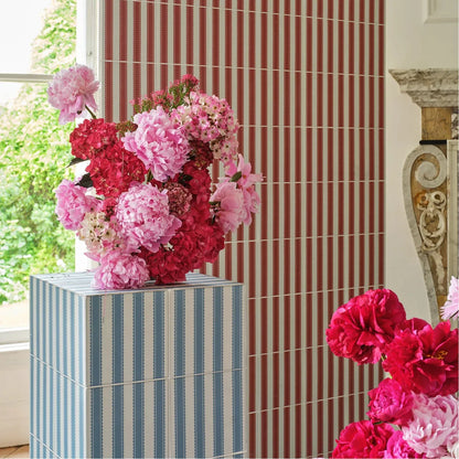 Sanderson Pinetum Stripe Dove Blue Porcelain Wall & Floor Tile 20x20cm