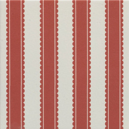 Sanderson Pinetum Stripe Madder Porcelain Wall & Floor Tile 20x20cm
