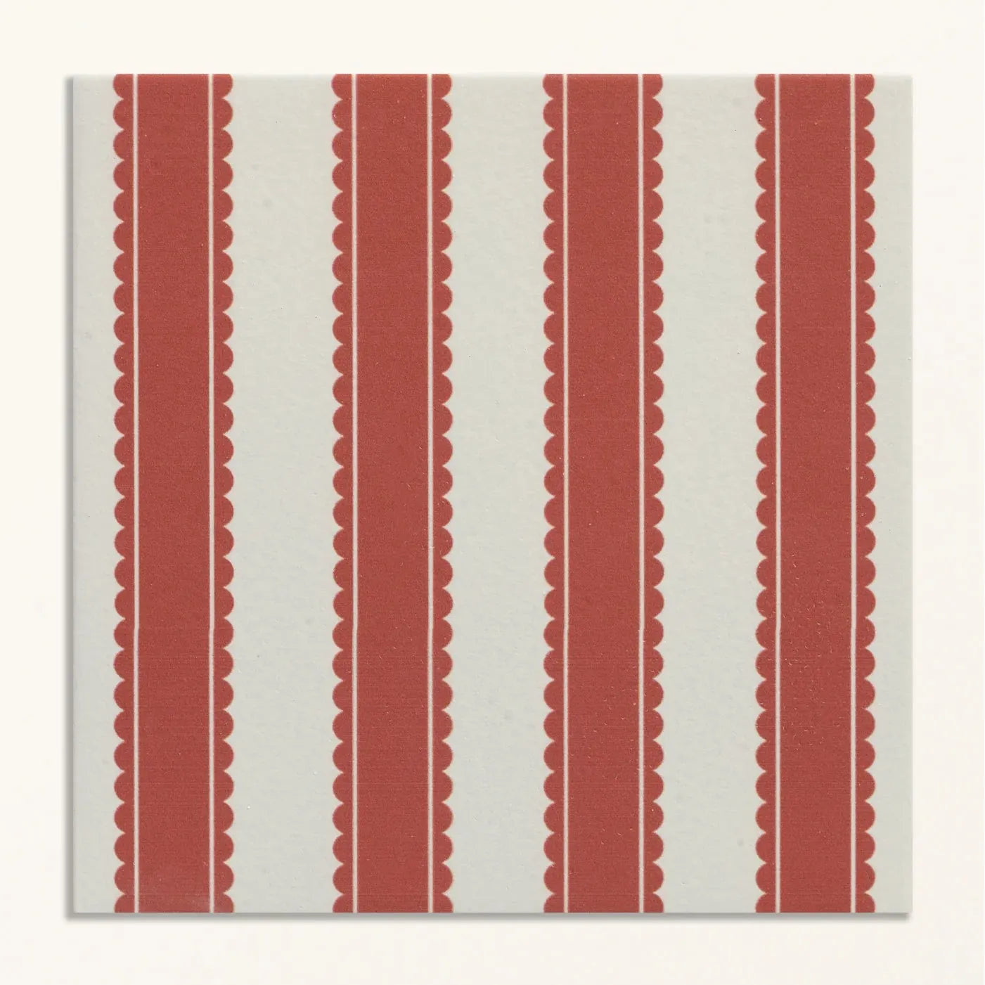 Sanderson Pinetum Stripe Madder Porcelain Wall & Floor Tile 20x20cm