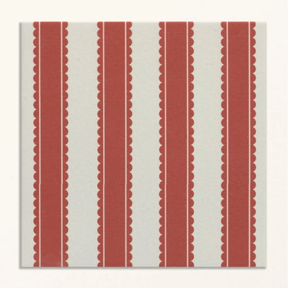 Sanderson Pinetum Stripe Madder Porcelain Wall & Floor Tile 20x20cm