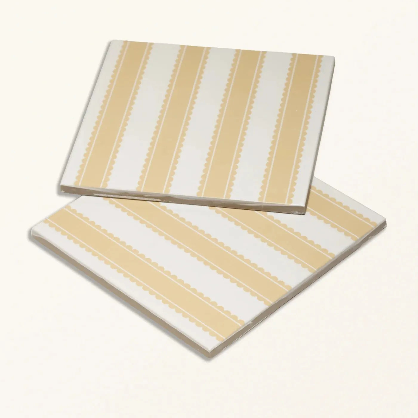Sanderson Pinetum Stripe Ochre Porcelain Wall & Floor Tile 20x20cm
