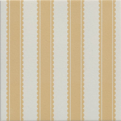 Sanderson Pinetum Stripe Ochre Porcelain Wall & Floor Tile 20x20cm