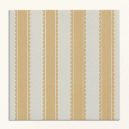 Sanderson Pinetum Stripe Ochre Porcelain Wall & Floor Tile 20x20cm