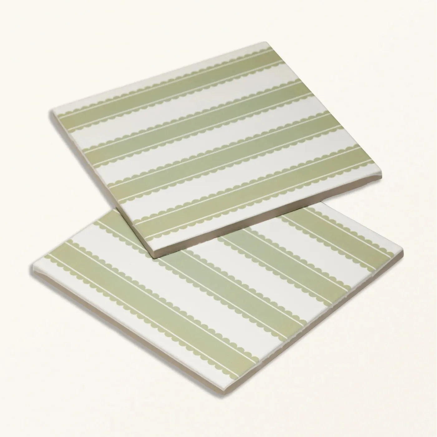 Sanderson Pinetum Stripe Sage Porcelain Wall & Floor Tile 20x20cm