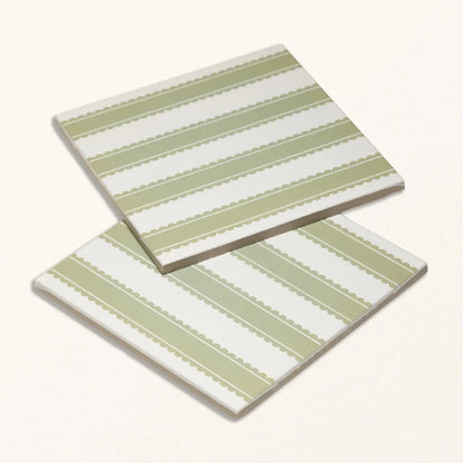 Sanderson Pinetum Stripe Sage Porcelain Wall & Floor Tile 20x20cm