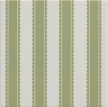 Sanderson Pinetum Stripe Sage Porcelain Wall & Floor Tile 20x20cm