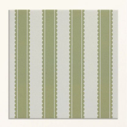Sanderson Pinetum Stripe Sage Porcelain Wall & Floor Tile 20x20cm