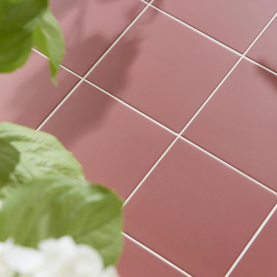 Sanderson Plain Madder Porcelain Wall & Floor Tile 20x20cm