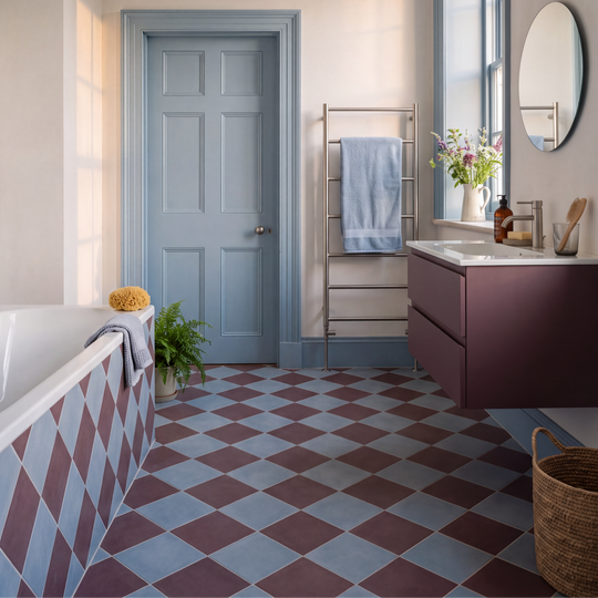 Sanderson Plain Madder Porcelain Wall & Floor Tile 20x20cm - alternate view