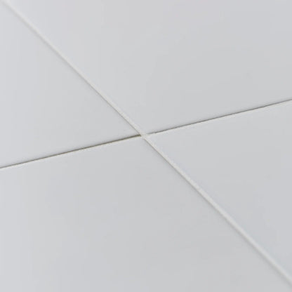 Sanderson Plain Orchid White Porcelain Wall & Floor Tile 20x20cm