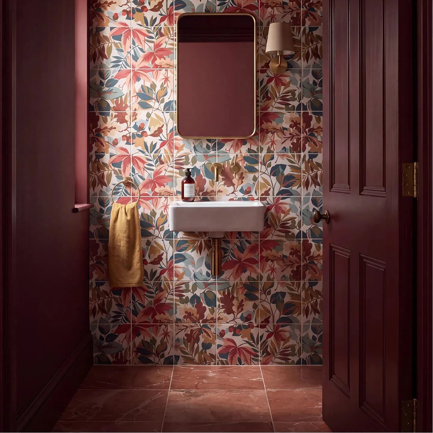 Sanderson Robin's Wood Madder Porcelain Wall & Floor Tile 20x20cm