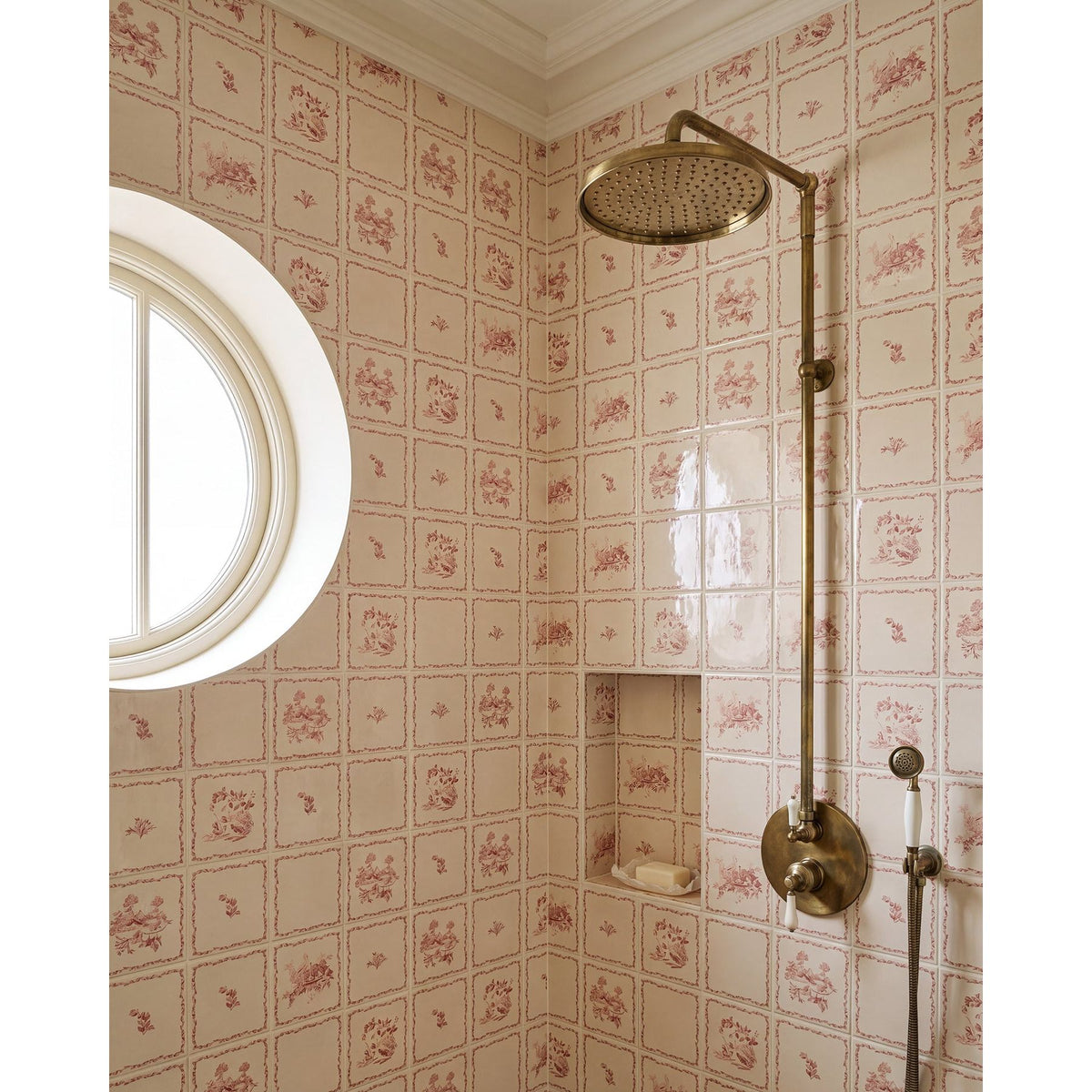 STUDIO Sanderson Aesop's Fables Madder - styled on a wall in a room setting