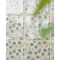 STUDIO Sanderson Anaar Pottery Blue tiles behind a bathroom basin