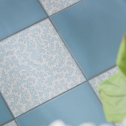 Sanderson Plain Dove Blue Porcelain Wall & Floor Tile 20x20cm