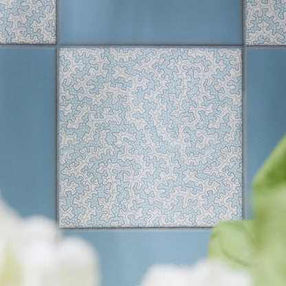 Sanderson Plain Dove Blue Porcelain Wall & Floor Tile 20x20cm