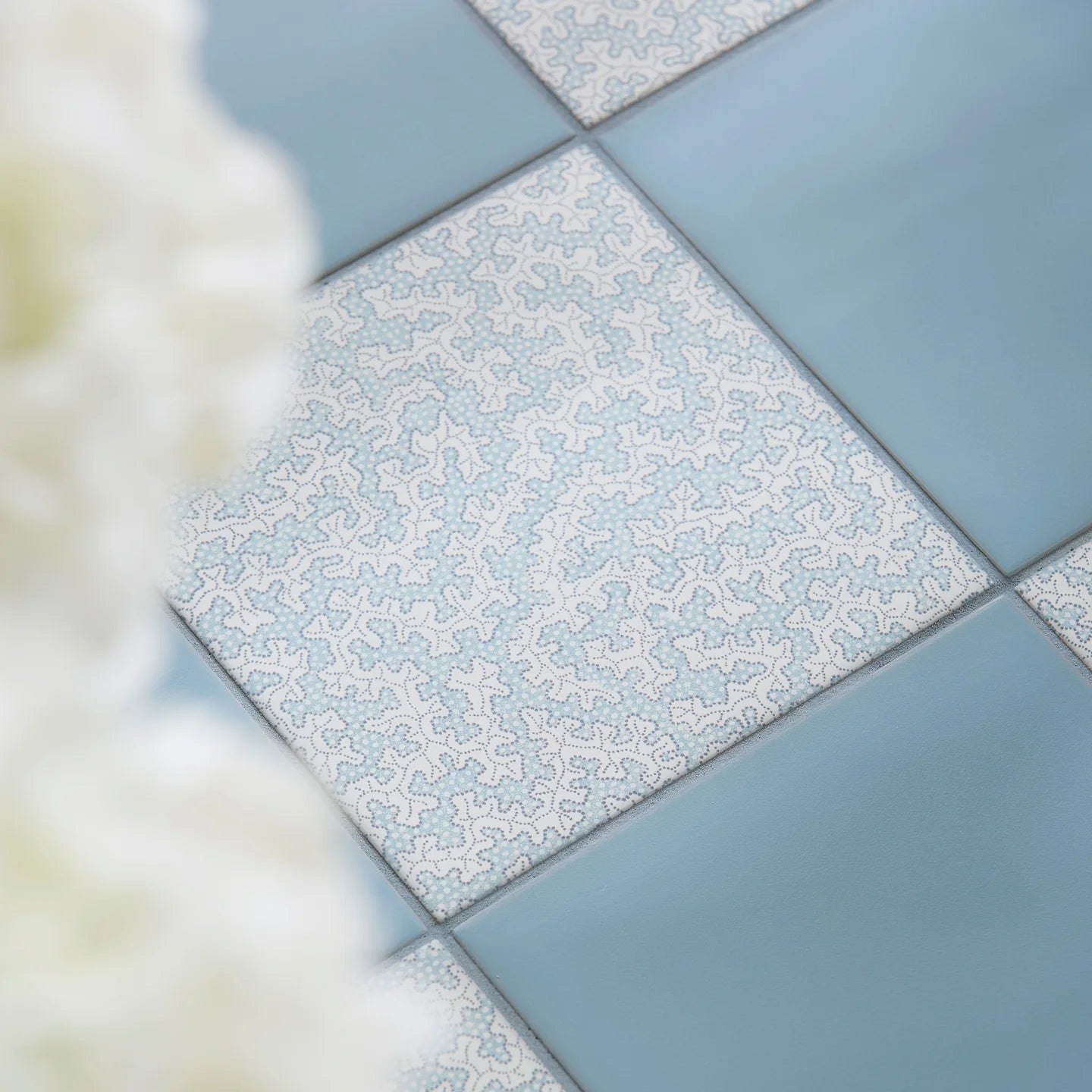 Sanderson Plain Dove Blue Porcelain Wall & Floor Tile 20x20cm