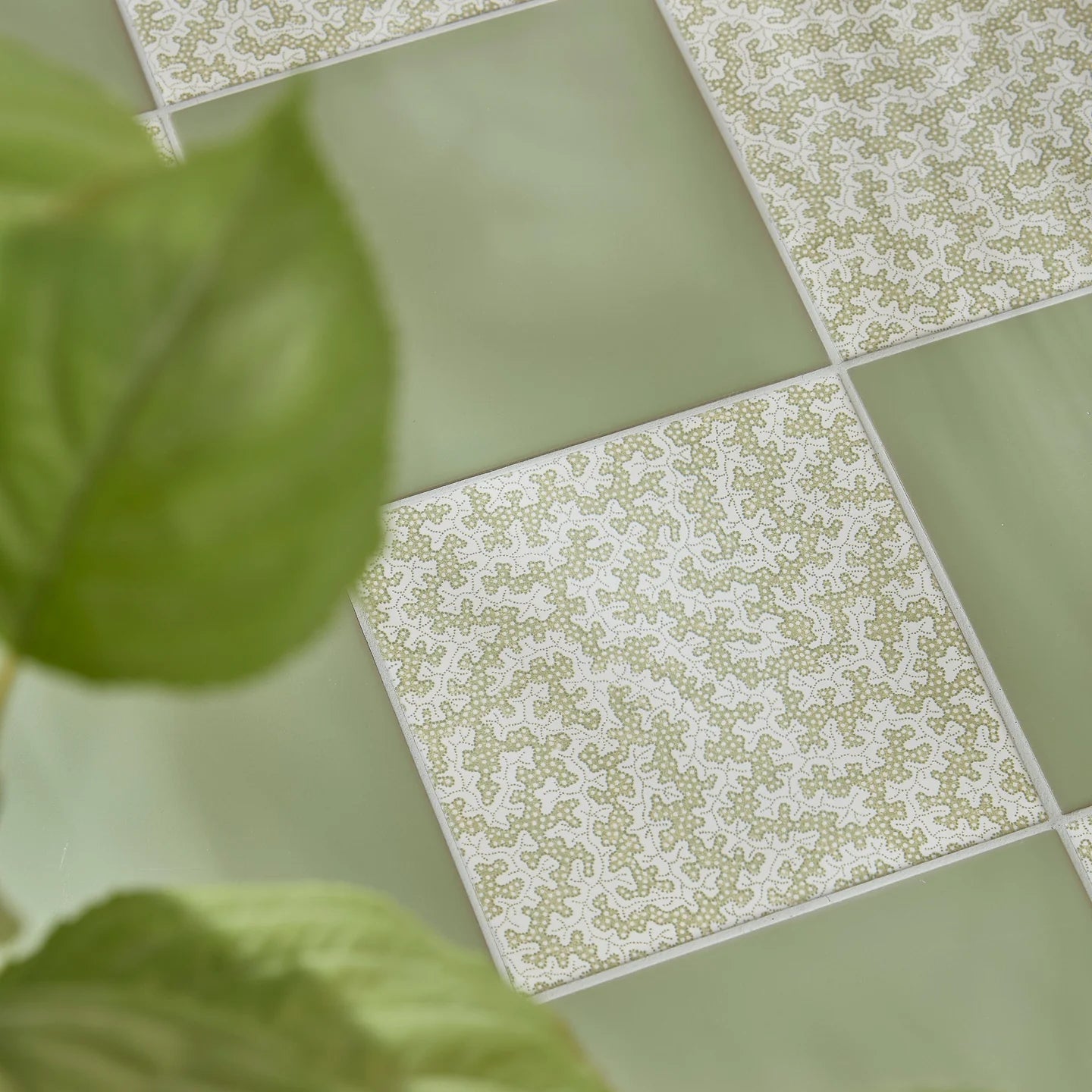 Sanderson Plain Sage Porcelain Wall & Floor Tile 20x20cm