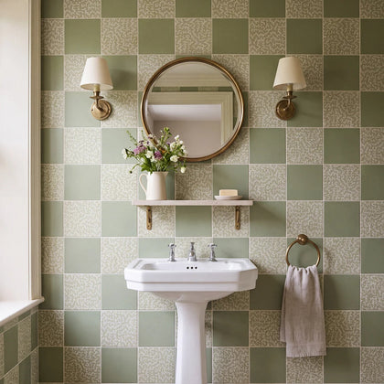 Sanderson Truffle Sage Porcelain Wall & Floor Tile 20x20cm