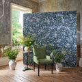Sanderson Very Rose & Peony Pottery Blue Porcelain Wall & Floor Tile 20x20cm