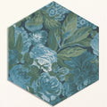Sanderson Very Rose & Peony Pottery Blue Porcelain Wall & Floor Tile 20x20cm