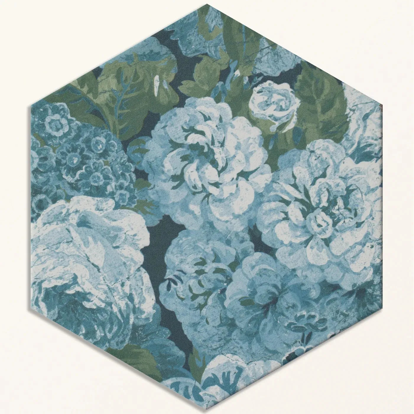 Sanderson Very Rose & Peony Pottery Blue Porcelain Wall & Floor Tile 20x20cm