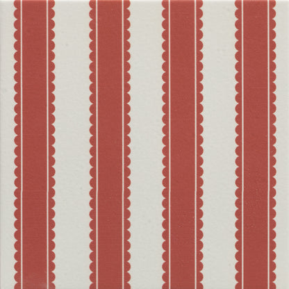 Sanderson Pinetum Stripe Madder Porcelain Wall & Floor Tile 20x20cm