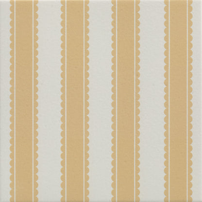 Sanderson Pinetum Stripe Ochre Porcelain Wall & Floor Tile 20x20cm