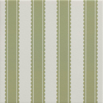 Sanderson Pinetum Stripe Sage Porcelain Wall & Floor Tile 20x20cm