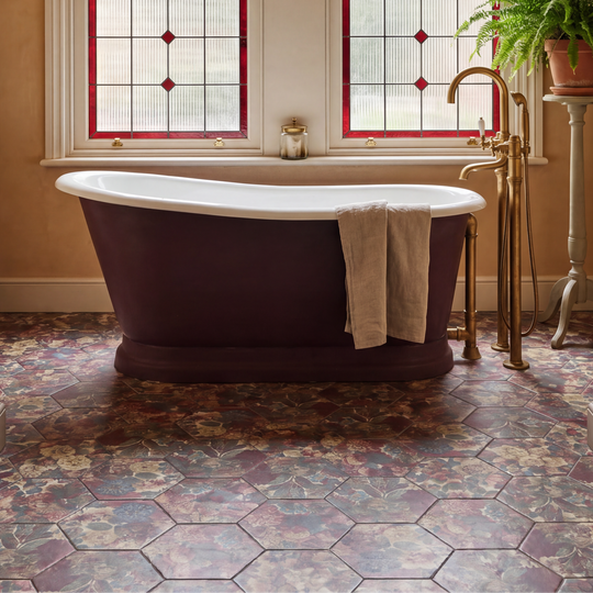 Sanderson Very Rose & Peony Madder Porcelain Wall & Floor Tile 20x20cm