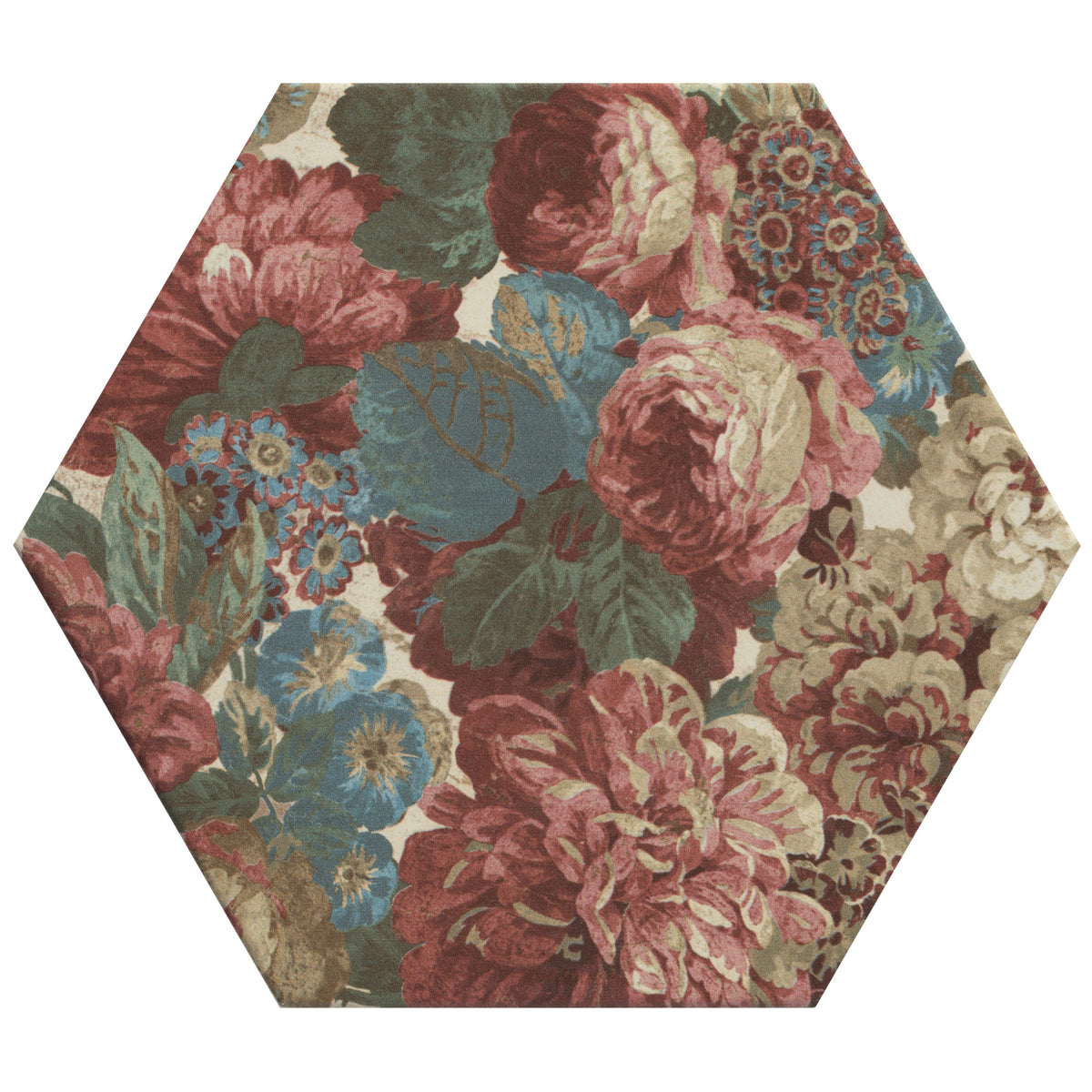 Sanderson Very Rose & Peony Madder Porcelain Wall & Floor Tile 20x20cm - Matt - Red