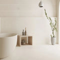 Serene Blanco 60 x 60cm glazed porcelain stone effect tile room setting