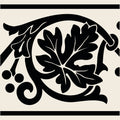Shaftesbury 2 Tile Border Black on Dover White