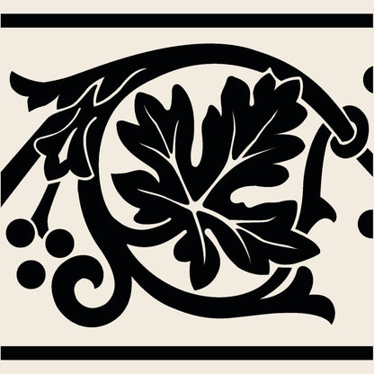 Shaftesbury 2 Tile Border Black on Dover White