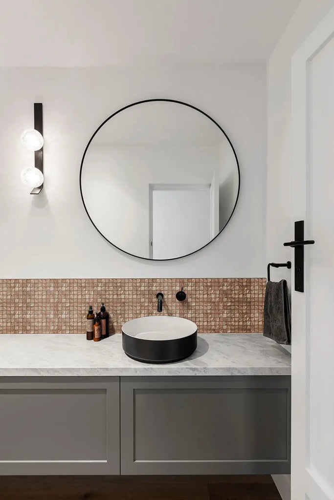 Siminetti Antique Brass 25mm Bathroom Mosaic Tiles