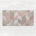 South Beach Ocean 60x30cm rectangular tile with modern geometric wave pattern in pink green and white marble tones