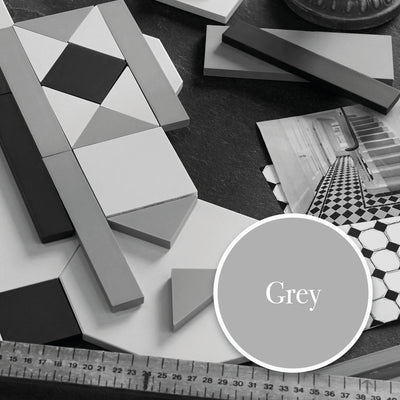Victorian floor tile colour sample in Grey — matt body-coloured vitrified ceramic by Original Style