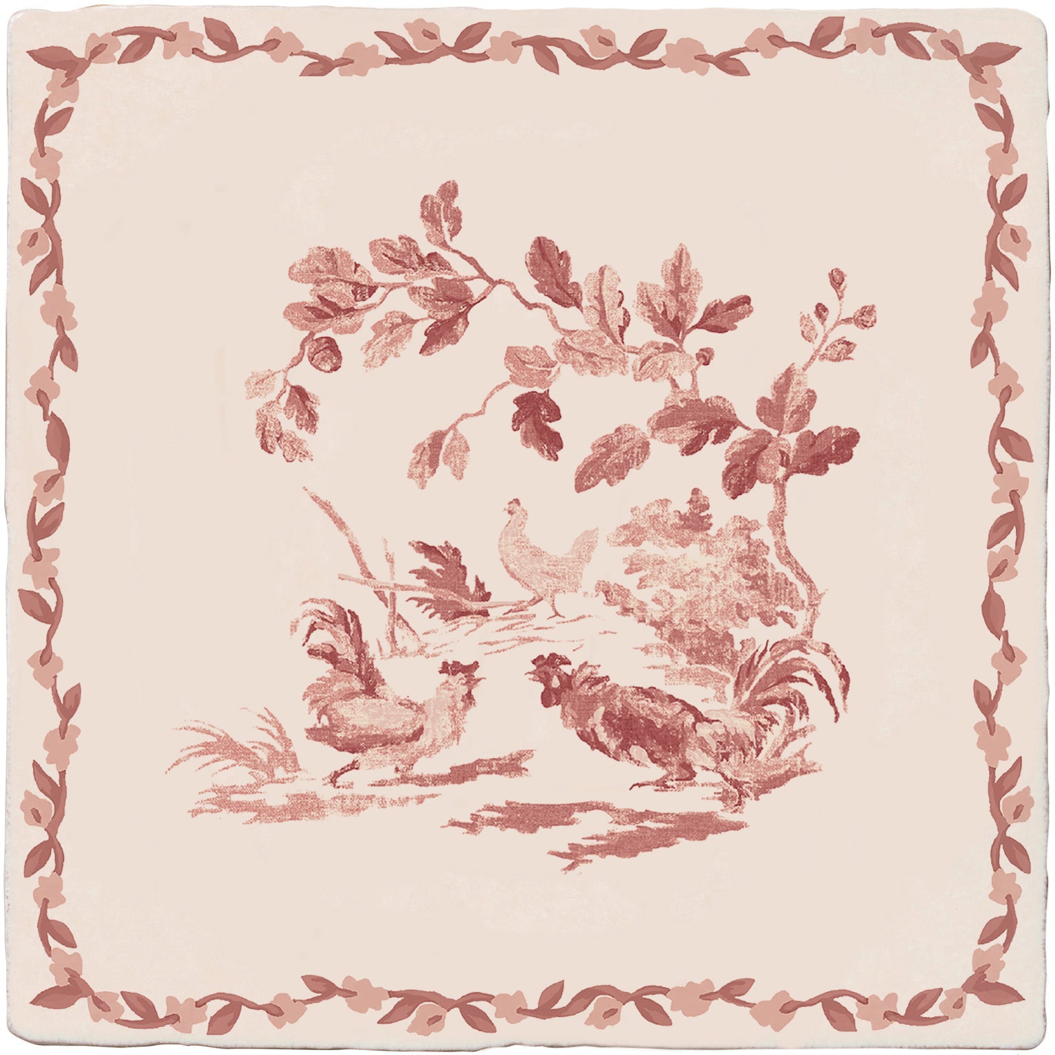 STUDIO Sanderson Aesop's Fables Madder Ceramic Wall Tile 13x13cm – detail view 6