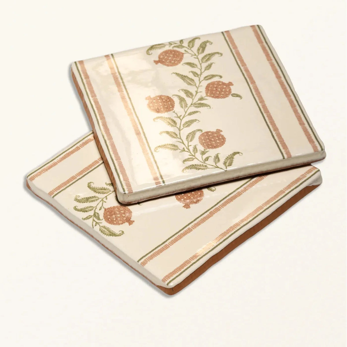Anaar Pink Clay Border Wall Tile