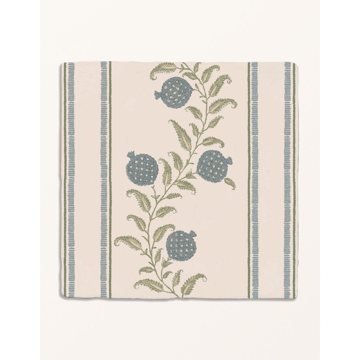 STUDIO Sanderson Anaar Pottery Blue border piece in pottery blue on cream