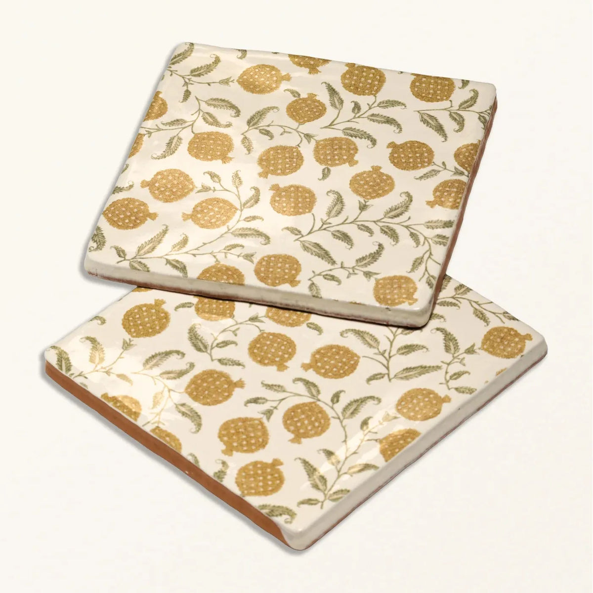 STUDIO Sanderson Anaar Ochre Ceramic Wall Tile 13x13cm - Gloss - Yellow & Gold