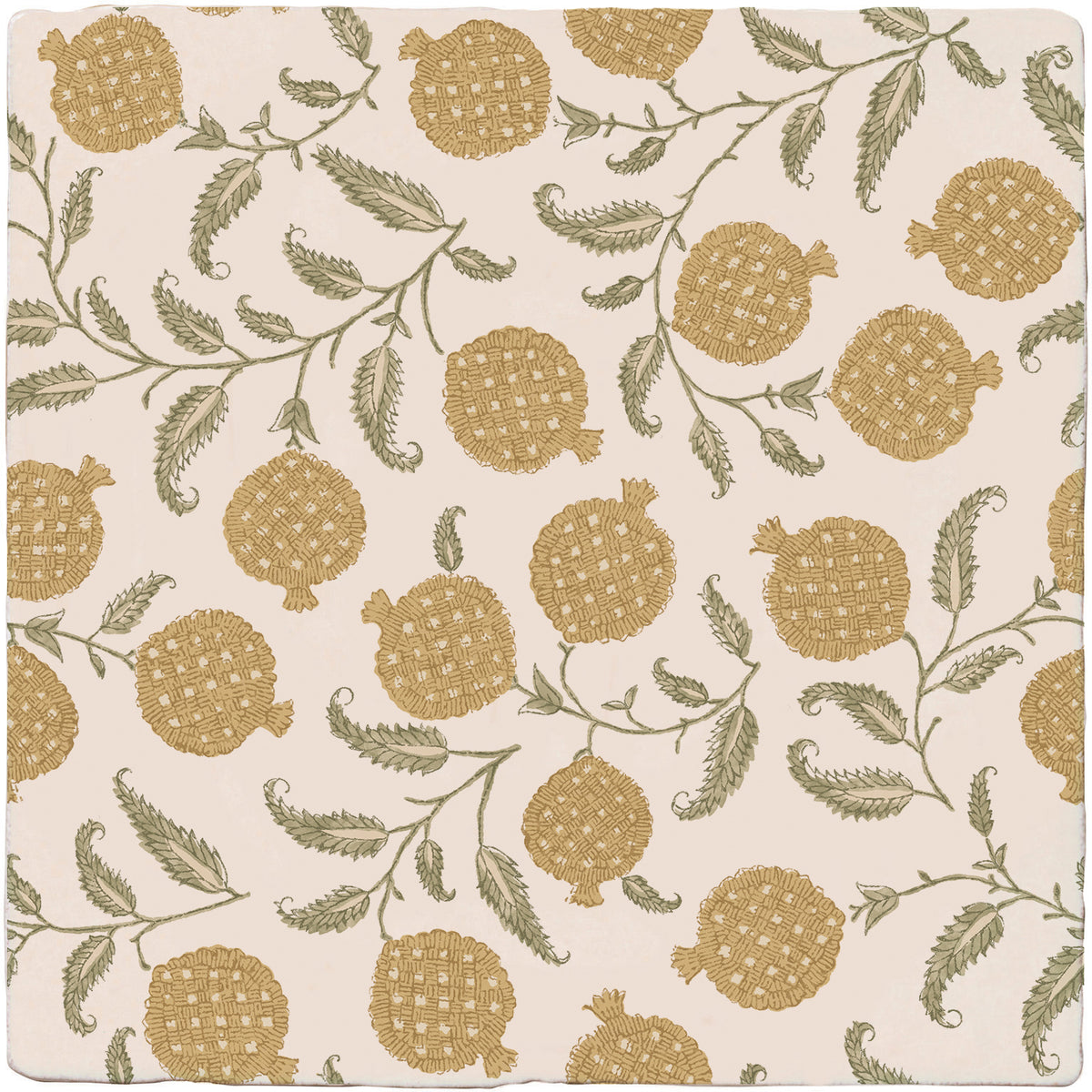 STUDIO Sanderson Anaar Ochre Ceramic Wall Tile 13x13cm - Gloss - Yellow & Gold