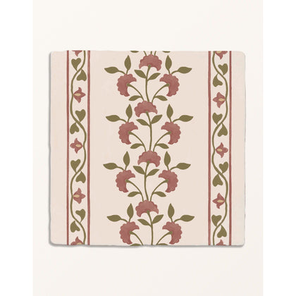 STUDIO Sanderson Anthos Pink Clay Border & Corner Wall Tile 13x13cm