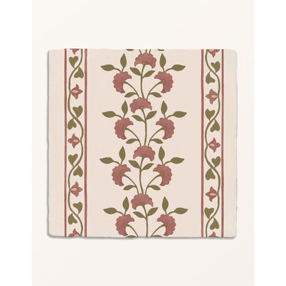 STUDIO Sanderson Anthos Pink Clay Border & Corner Wall Tile 13x13cm - thumbnail 1