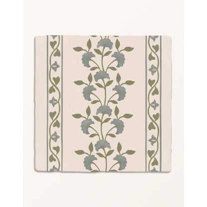 STUDIO Sanderson Anthos Pottery Blue Border & Corner Wall Tile 13x13cm - thumbnail 1