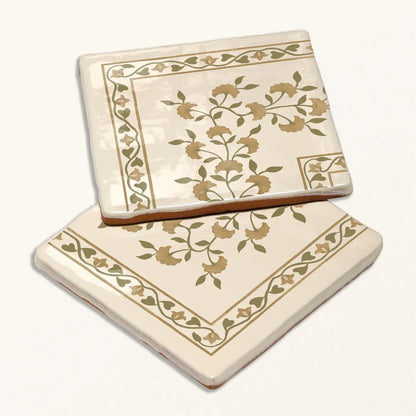 STUDIO Sanderson Anthos Ochre Border & Corner Ceramic Wall Tile 13x13cm