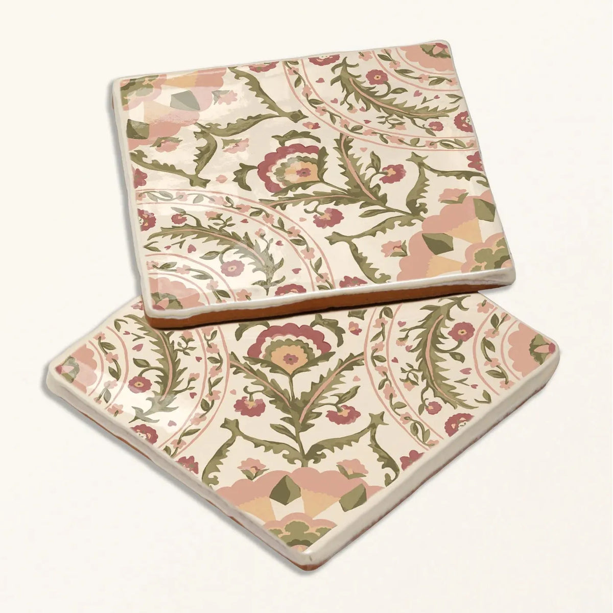 STUDIO Sanderson Anthos Pink Clay Ceramic Wall Tile 13x13cm - Gloss